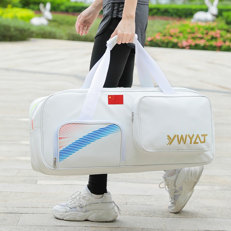 Badminton Racket Backpack for 6 Rackets Multi-Layered Nylon Sports Bag Water-Resistant Large Capacity Tennis Bag for Outdoor Use and Daily Organizatio