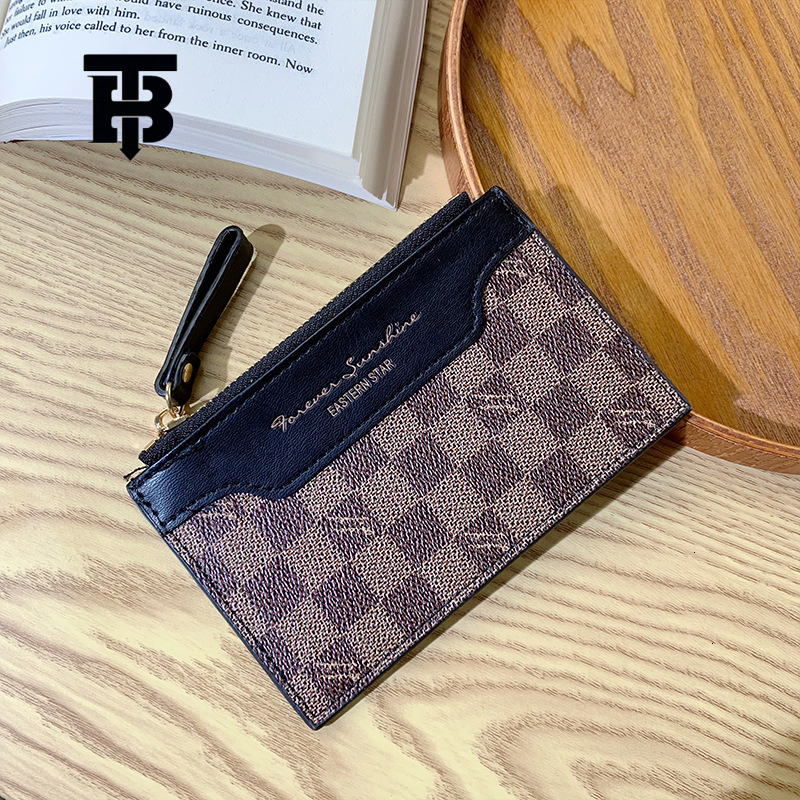 TB BHULAMTE New Retro European And American Thin Wallet Designer Luxury Women's Short ID Card Clip Fashion Zipper Coin Bag Free Shipping