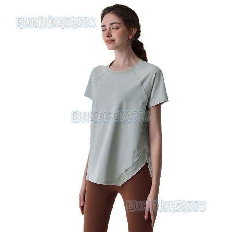 Loose Quickdry Sports Top for Women 2025 New Yoga Wear Short Sleeve Tshirt Running Coverup Slimming Fitness Wear Summer H250825