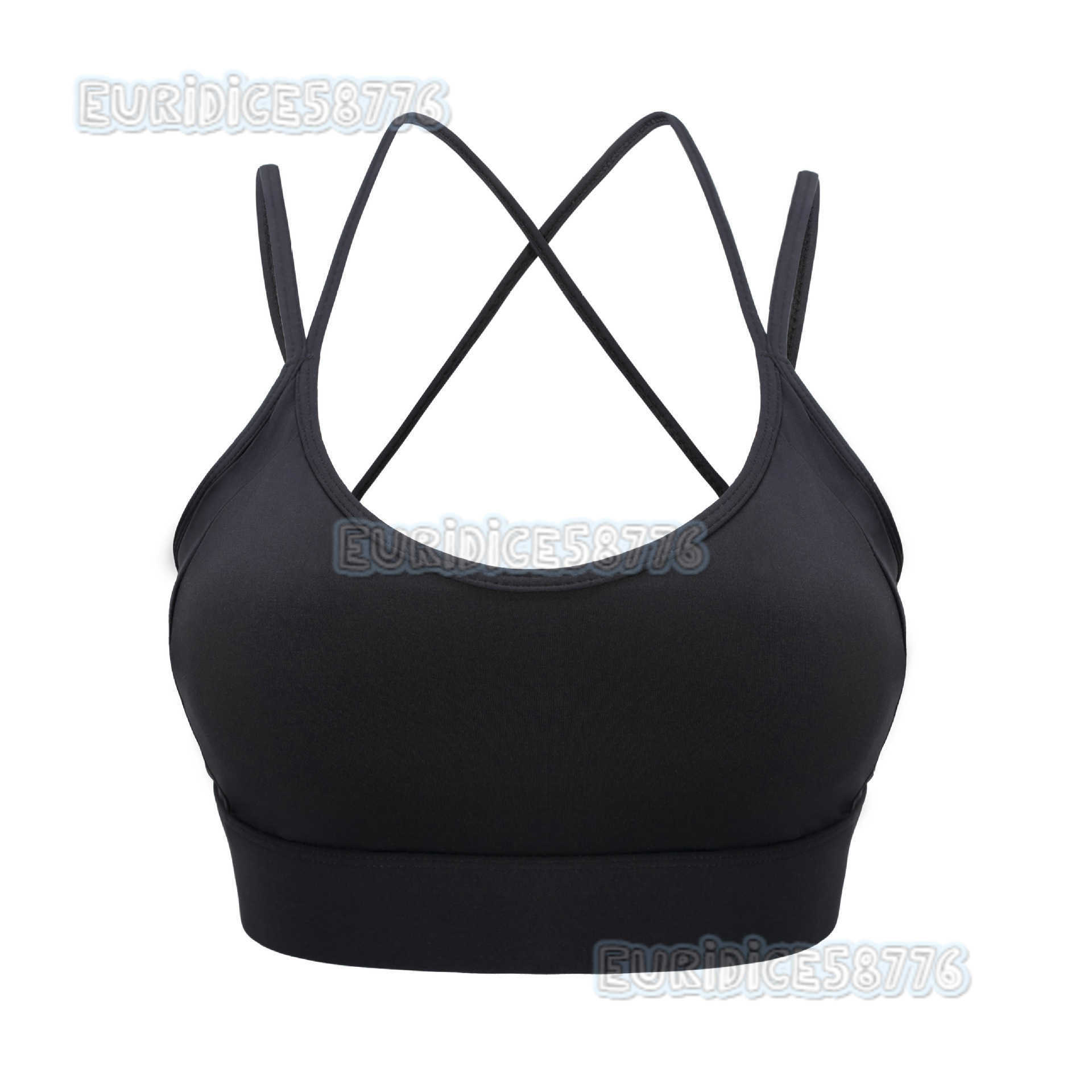 Highend Yoga Sports Bra Cross Back Shockproof Gathered Yoga Running Fitness Onepiece Sports Bra H250825 DMG2