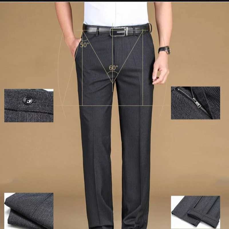 New Mens Classic Straight Leg Business Suit Pants Solid Formal Occasion Office Pants Male High Quality Baggy Trousers Plus Size W250826