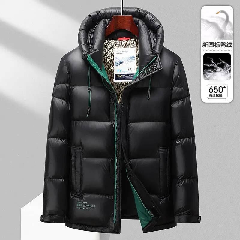 2023 New Gloss Plush Winter Warm Jackets Windproof Light Jacket Men 90% Duck Down Coat Male