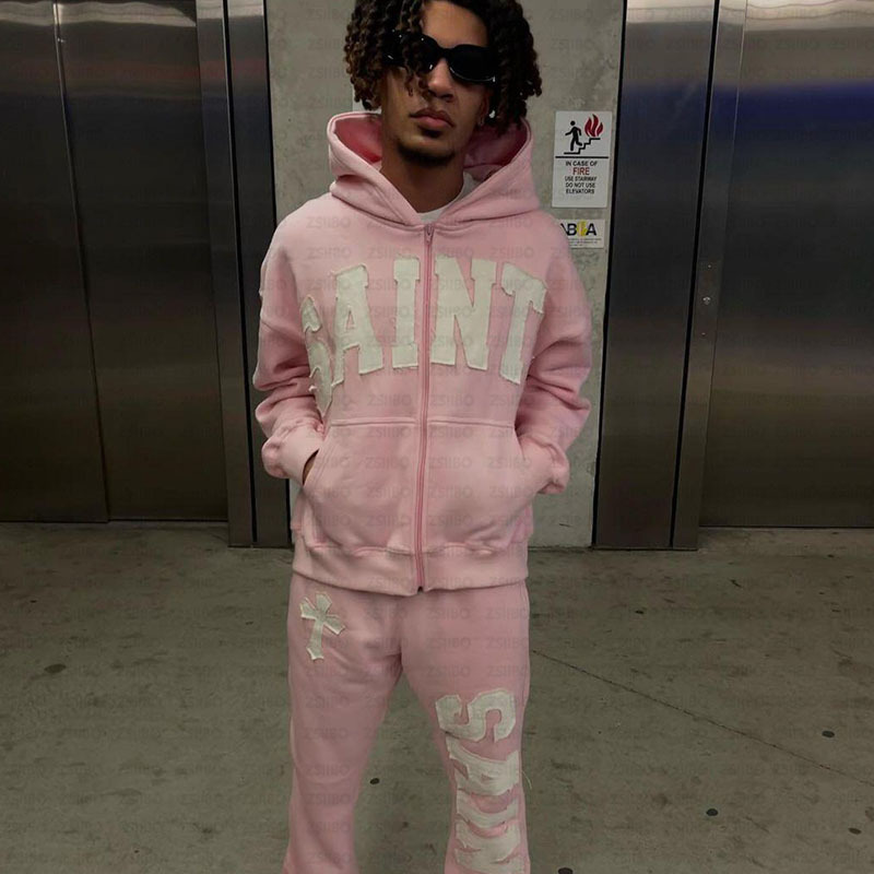 Men's Pants Harajuku Cotton Vintage Straight-leg Kiwi Gothic Y2K Pattern Printed Sweatpants Loose Black Versatile Wide-leg