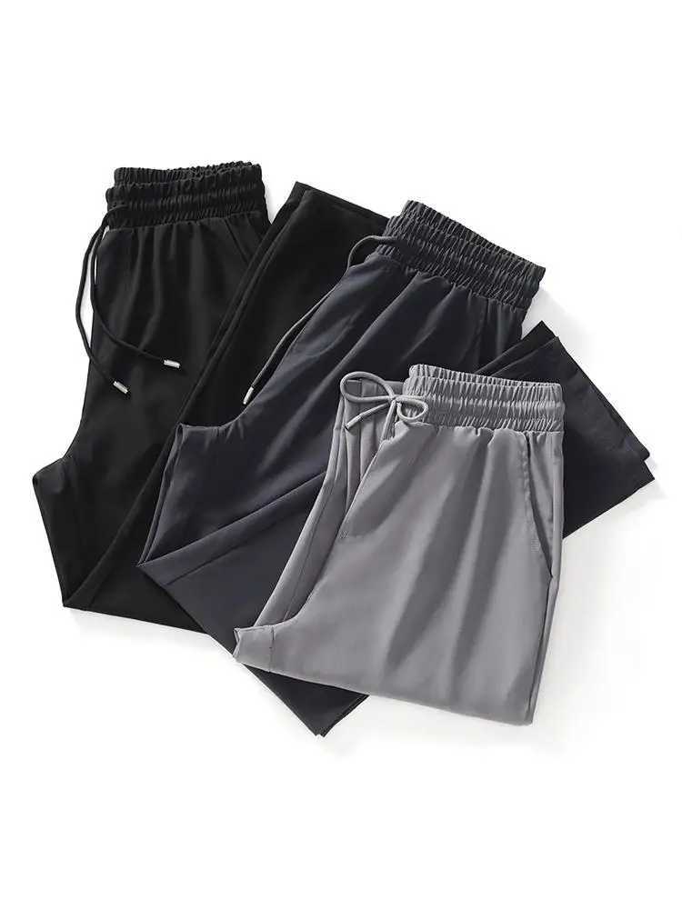 igh Quality Icy Pants For Men Al Season Slim Casual Nev Loose Chuitskering Outdoor Running Lightweight Casual Pants W250826