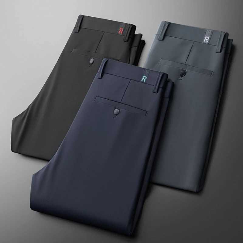 2024 New Thin Men Brand Business Casual Suit Pants Straight Slim Soft Fabric Trousers Spring Summer Elegant Popular Mens Clothing W250826