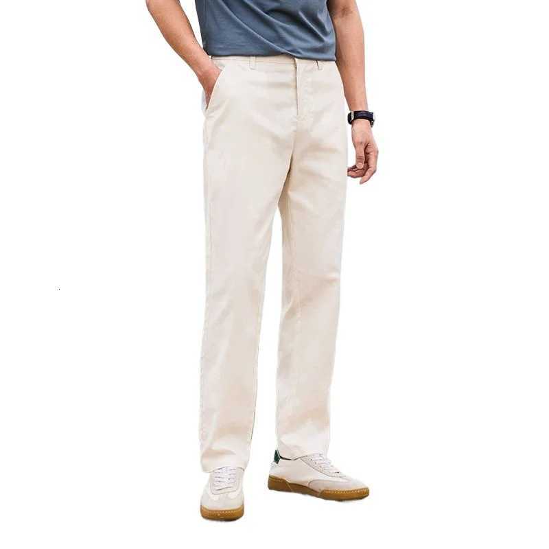Summer New Mens Thin Casual Pants Solid Color Business Office Classic Loose Straight Trousers Fabric Male Clothes Linen Pants W250826