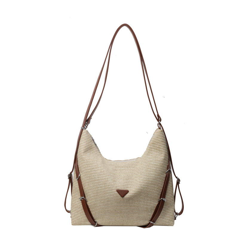 Free Shipping 2025 New Designer Bag Woven Straw Bag For Women Large Capacity Single Shoulder Crossbody Bag Vacation Beach Bag Double Shoulder Backpack