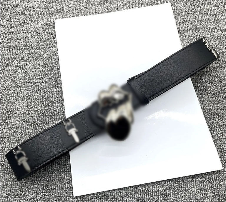 chrome Belt for women designer Big Tongue buckle for men casual business belt