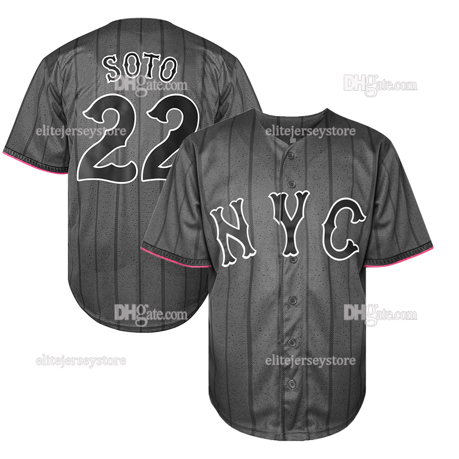 Personalized Juan Soto Baseball Jersey Lindor Alonso Nimmo Marte Vientos Mcneil Baty Alvarez Diaz Embroidered Letter Number Design Polyester