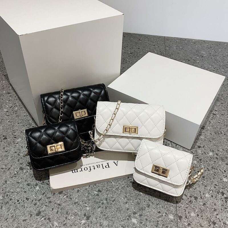 Retro Women's Trend Fashion Casual Dia Lattice Chain Crossbody Small Square Bag