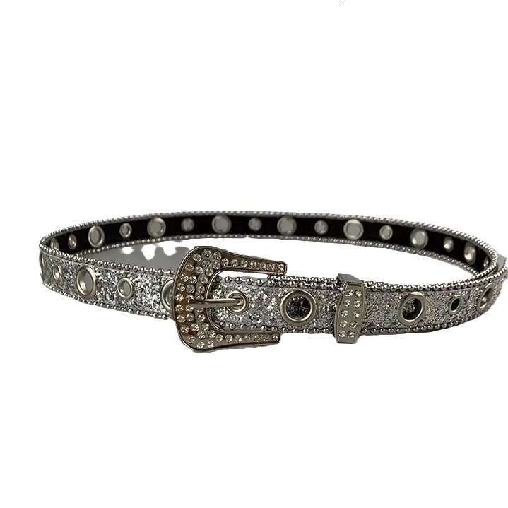 Subculture Rhinestone Punk Y2K Hot Girl Millennial Water Drill Versatile Women's Decorative Jeans Belt