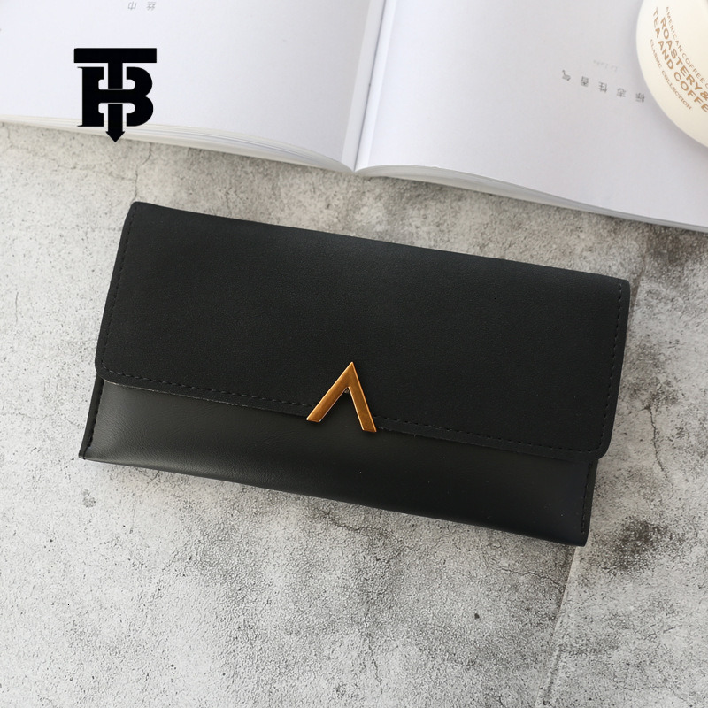 TB BHULAMTE Designer Luxury Korean Women's Wallet Long Thin Phone Bag Fashion Handbag Solid Color Simple Buckle Student Card Bag Coin Bag Free Sh