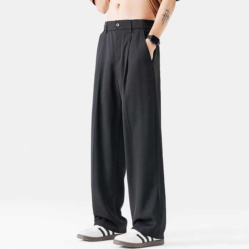 New Men Suit Pants Business Trousers Solid Casual Wide Leg Straight Fashionable Streetwear Comfortable Fabric Oversize W250826