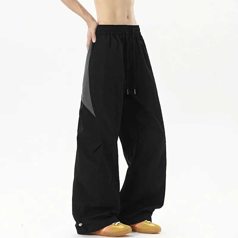 Dopamine Cool Color Block Trendy Brand Street Dance Hip Hop Wide Leg Sports Pants Summer Thin Quick Drying Parachute Charge Pa W250826