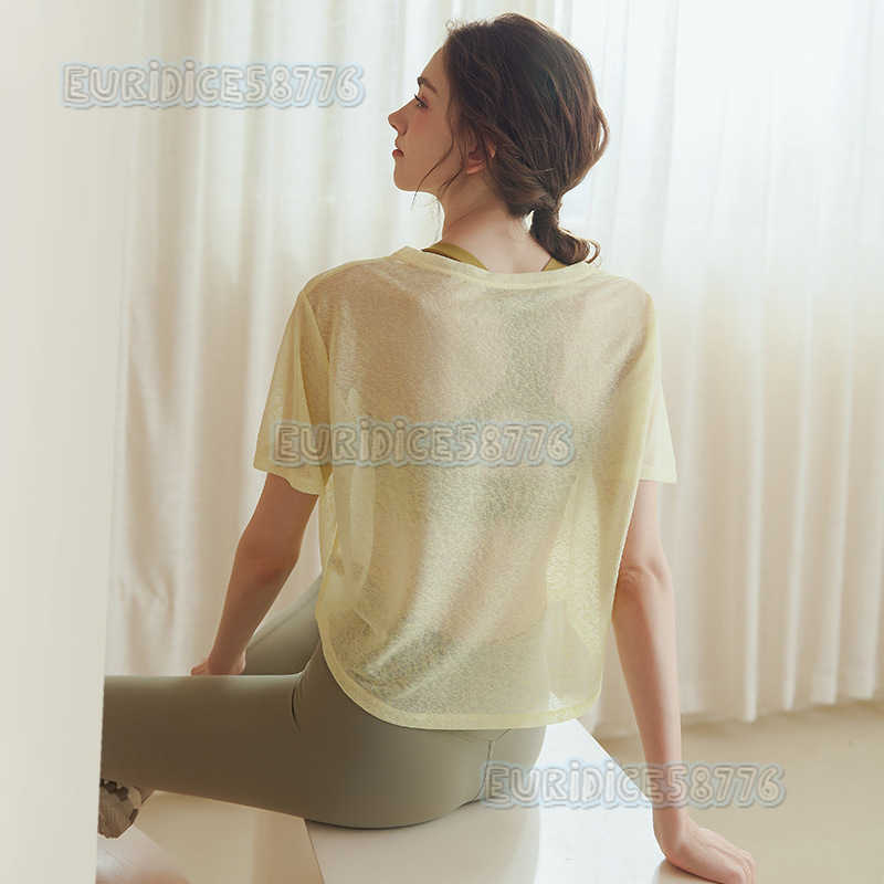 Loose Quickdry Yoga Shirt for Women Breathable Slimming Short Sleeve Tshirt Lightweight Sports Top Summer Fitness Wear H250825