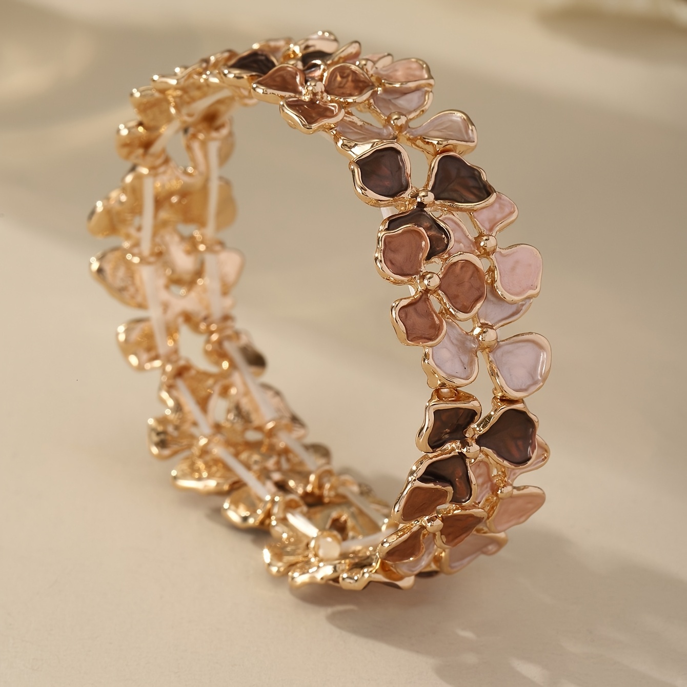 1 Piece Bohemian Style Elastic Bracelet - Gold-Plated Zinc Alloy, Multicolor Stone Beads, Suitable for Daily Wear, Parties, Valentine's Day/Mothe