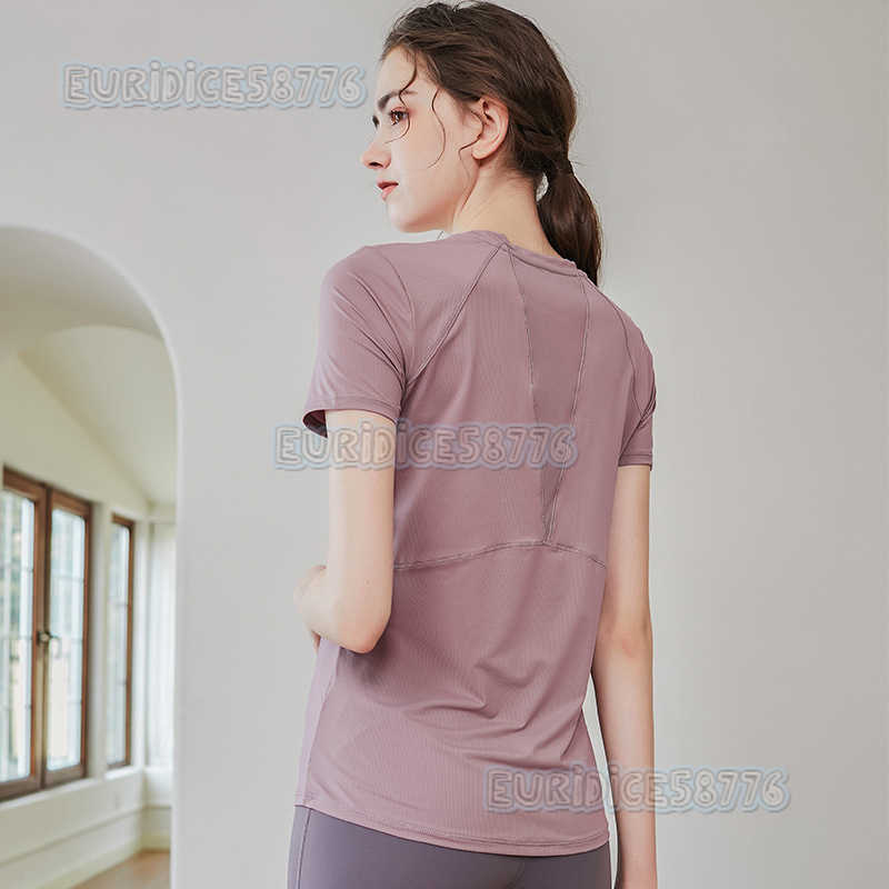 Quickdry Sports Short Sleeve Tshirt for Women Summer Thin Yoga Wear Slim Fit Slimming Running Mesh Patchwork Fitness Top H250825