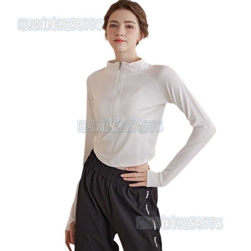 2025 New Halfzip Yoga Shirt for Women Long Sleeve Sports Top Slim Fit Autumn Running Short Fitness Shirt H250825 GR0U