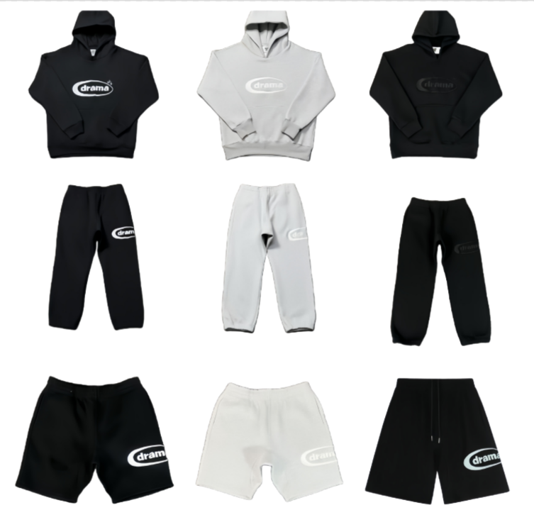 Drama Call Black Embroidery Printed Hooded Y2K Winter Hoodie Men Women High Quality Pullovers Hooded