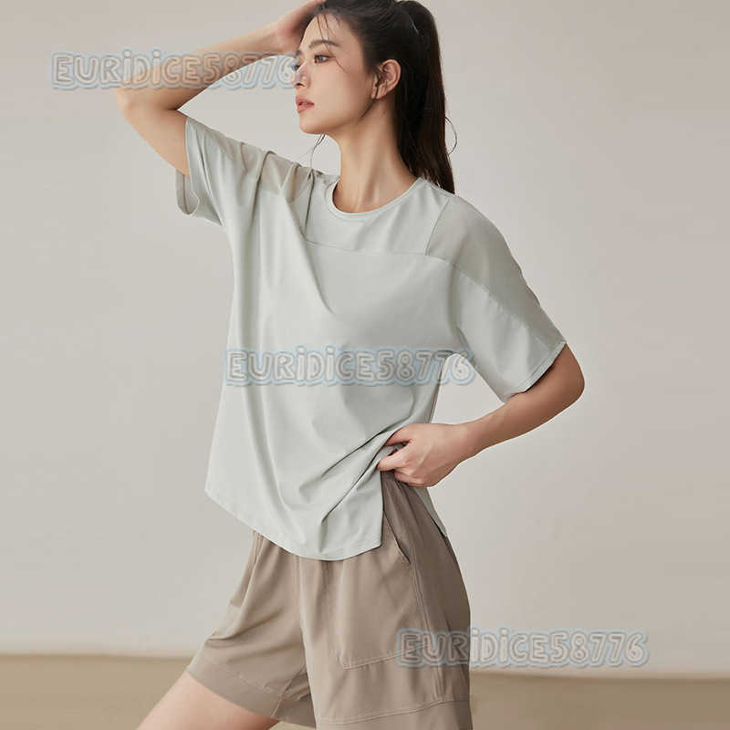Loose Breathable Sports Tshirt Women Short Sleeve Running Coverup Quickdry Fitness Clothing Set Yoga Top Summer Thin Style H250825