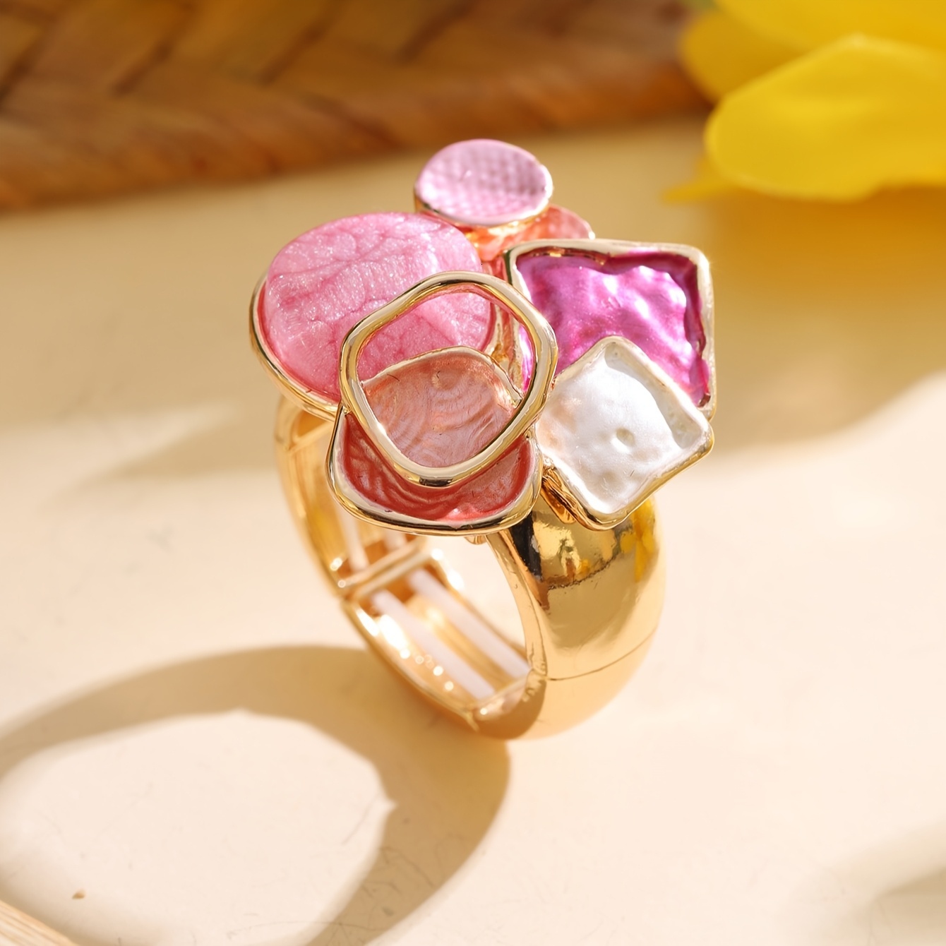 1 High-Quality Zinc Alloy Shape Blue Fashionable Simple Smooth Surface, Unique Irregular Ring Surface Design, Bohemian Fashion Vacation Accessory Fing