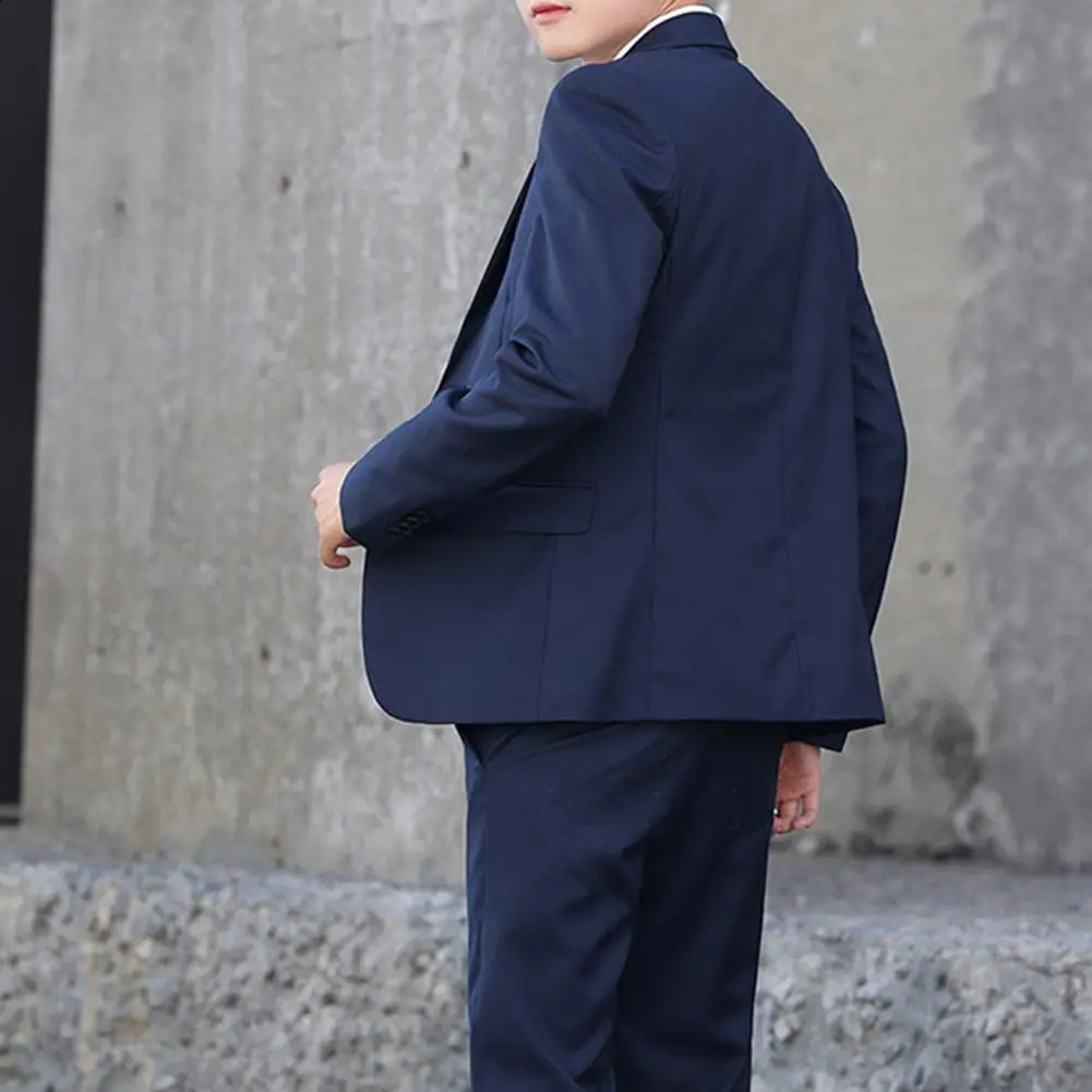 1 Set Trendy Men Suit Set Male Groom Suit Lapel Slimming Single Breasted Suit Fine Stitching 250826