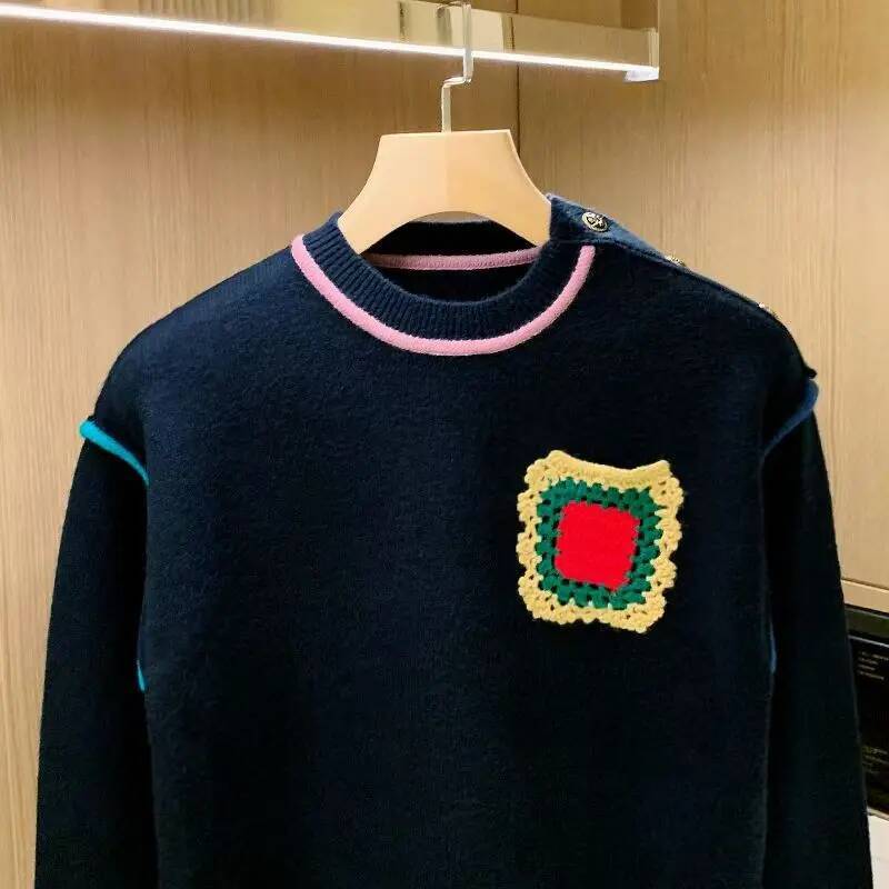 Top Grade New Fashion Designer Brand Street Wear Knit Pullover Letter Sweater Autum Winter Casual Jumper