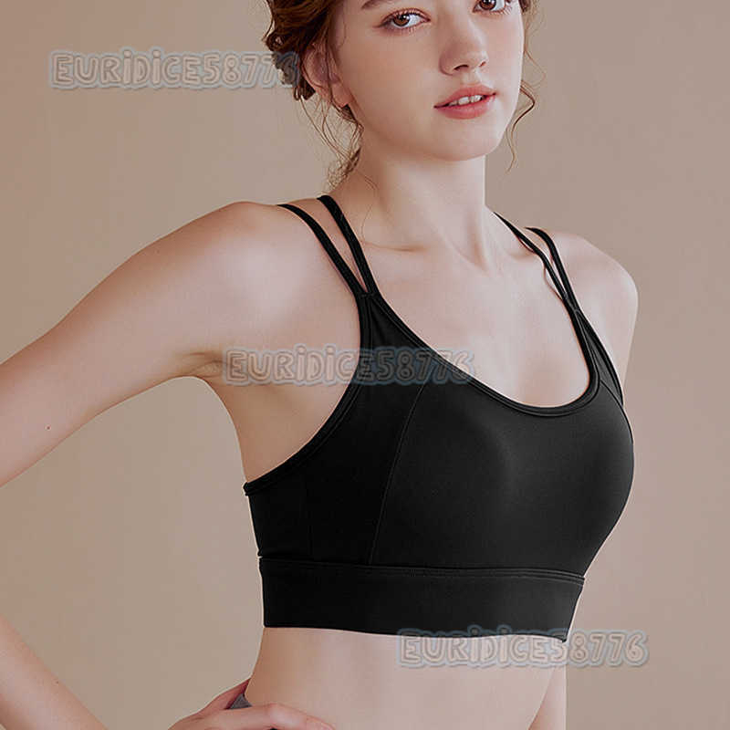 Highend Yoga Sports Bra Cross Back Shockproof Gathered Yoga Running Fitness Onepiece Sports Bra H250825 DMG2