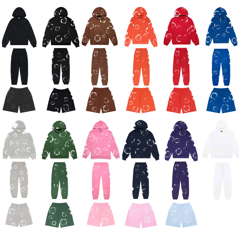 Designer Men's Tracksuit Foam Print Hoodie Joggers Vintage Hip Hop Shorts Women's Sweatshirt Sweatpants Set Men