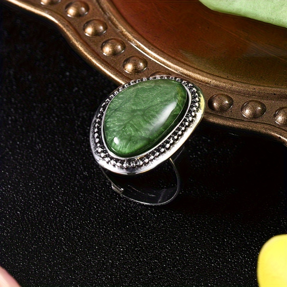 1 Piece Women's Zinc Alloy Geometric Inlaid Resin Adjustable Open Ring for Daily Dance Party Evening Dinner Gathering Jewelry Gift