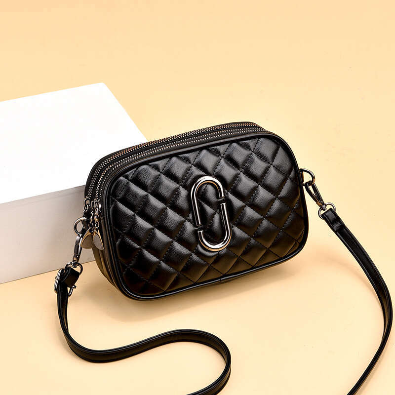 Crossbody for Women Spring New Style Fashionable Ladies Shoulder Three-Layer Practical Soft Leather Small Square Bag