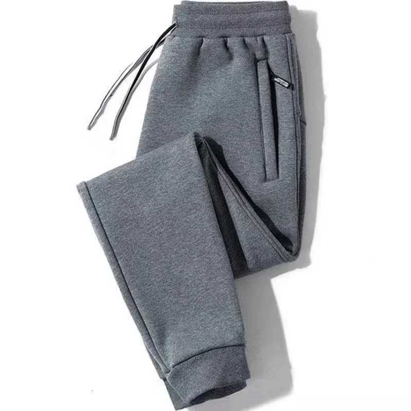 2025 Mens Elastic Waist Soft Warm Casual Ankle Band Zipper Pockets Trousers Men Drawstring Pants Loose Spring Fall Sweatpants W250826