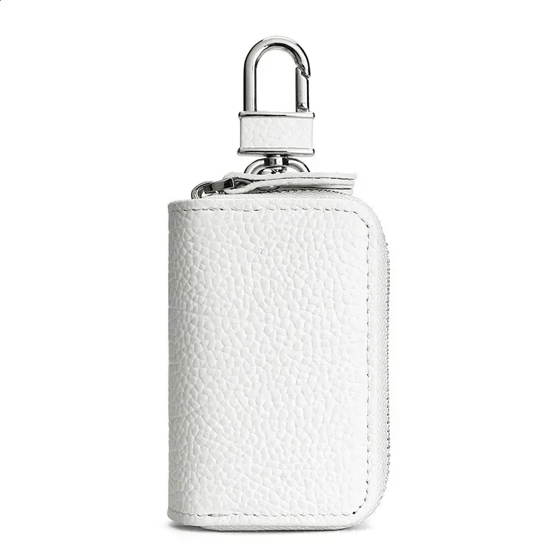 Unisex Business Gift Cow Genuine Leather Base Fashion Small Bags Purse Case Office Use Black Multifunction Key Pack Holders