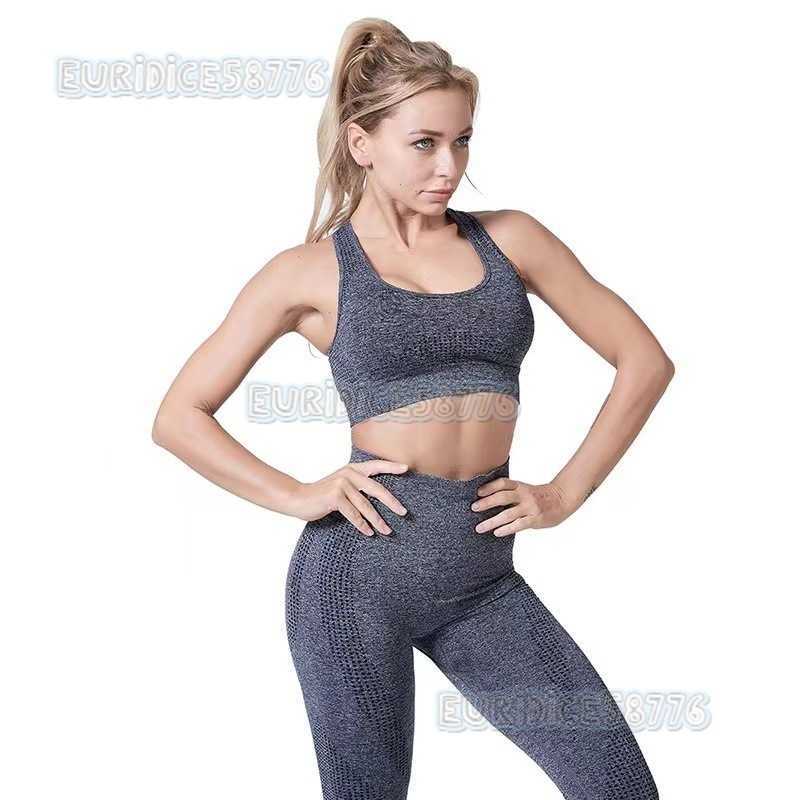 Diandian Seamless Yoga Two Piece Bra Tank Top Pants Set Womens Sports Fitness Quick Drying Clothes Hip Up Yoga Suit H250825