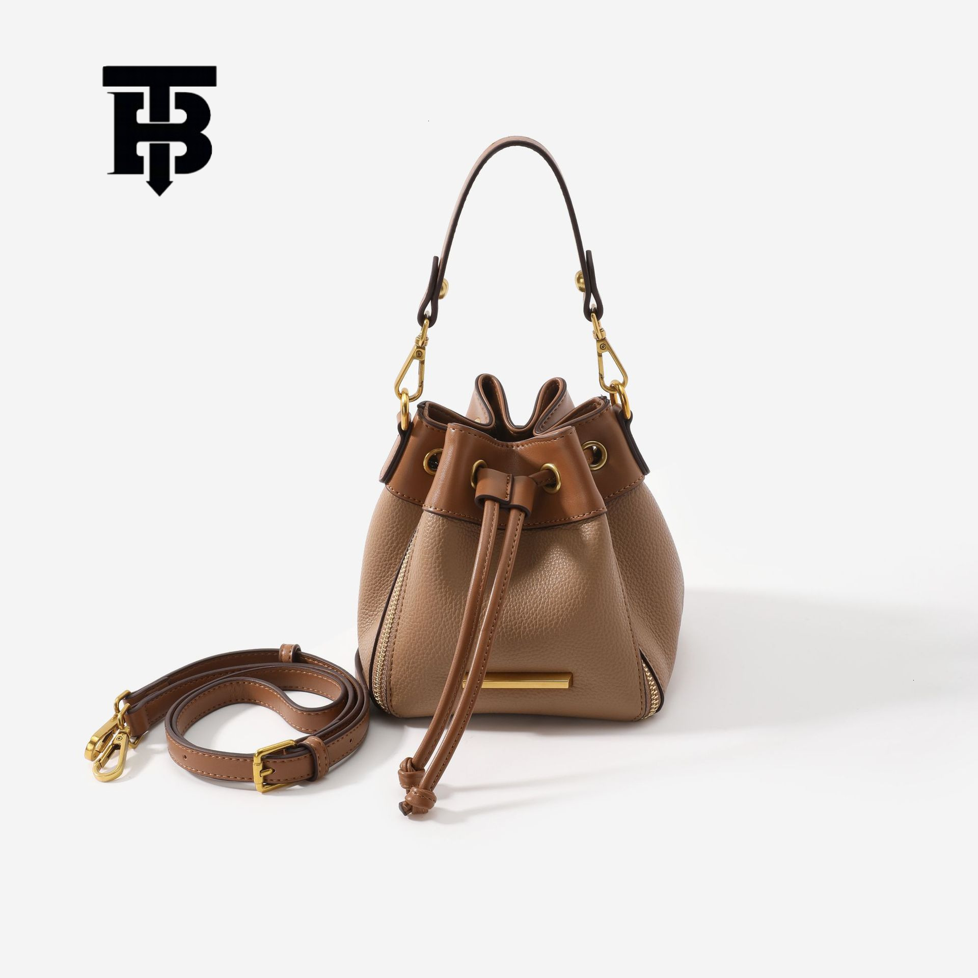 TB BHULAMTE Luxury New Women's Crossbody Color Blocked Fashion Bucket Large Capacity Side Zipper Handbag Versatile Trendy Shopping Shoulder Bag Z