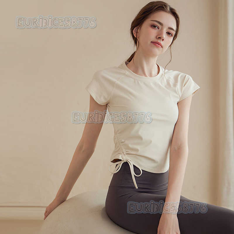Highend Yoga Wear for Women Short Sleeve Slim Fit Sports Top for Running Pilates Training and Fitness Summer H250825