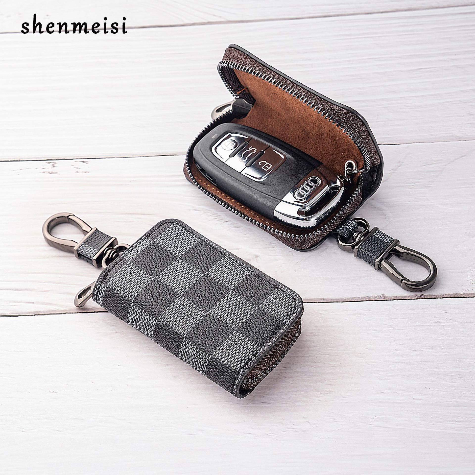 designer jewelry New Korean Style Business Carbon Fiber Pattern Car Key Case Zipper Fashion Protective Cover Universal Model