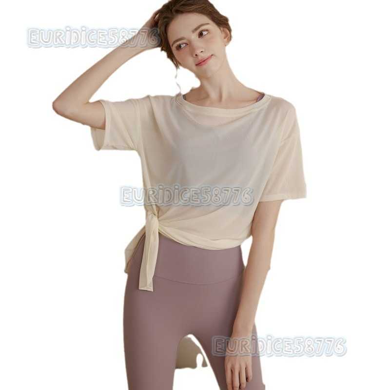 Loose Lightweight Sports Coverup for Women Ice Silk Feel Breathable Yoga Shirt Short Sleeve Tshirt Quickdry Running Fitness Top H250825