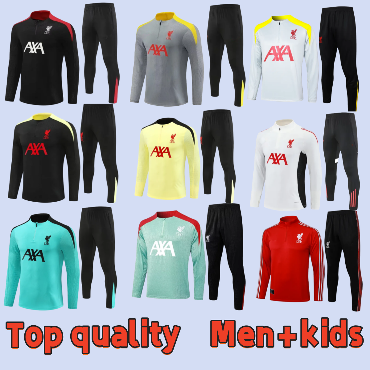 LIV The RedsMohamed Salah Darwin Nunez 25 26 LFC long-sleeved Soccer tracksuit Men soccer jerseys kids football tracksuit training suit survetement chandal sets666