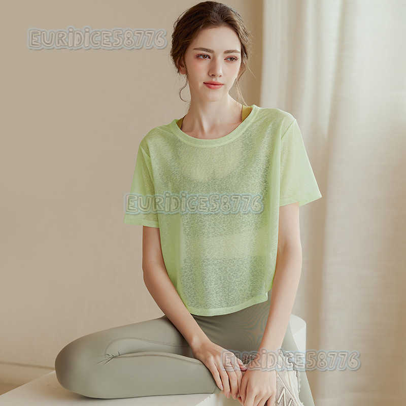 Loose Quickdry Yoga Shirt for Women Breathable Slimming Short Sleeve Tshirt Lightweight Sports Top Summer Fitness Wear H250825
