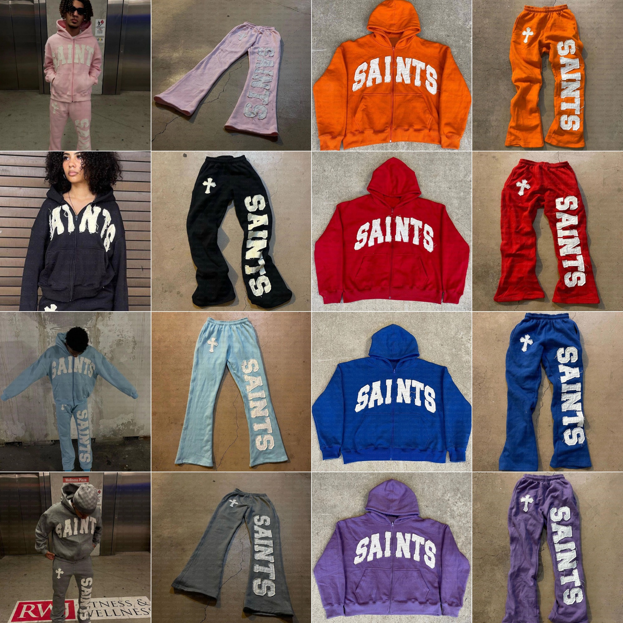 Men's Pants Harajuku Cotton Vintage Straight-leg Kiwi Gothic Y2K Pattern Printed Sweatpants Loose Black Versatile Wide-leg