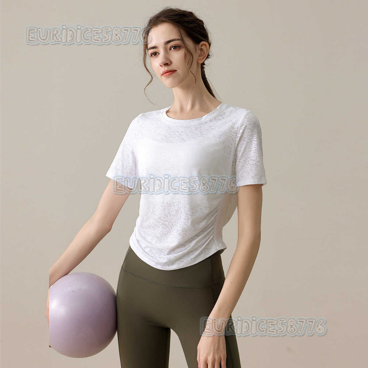 Highend Yoga Wear for Women Waistslimming Slimming Breathable Quickdry Sports Top Running Shortsleeve Tshirt Fitness Wear Coverup H250825