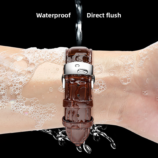 Premium Handcrafted Leather Watch Strap for Men & Women - Genuine Material Butterfly Clasp-808