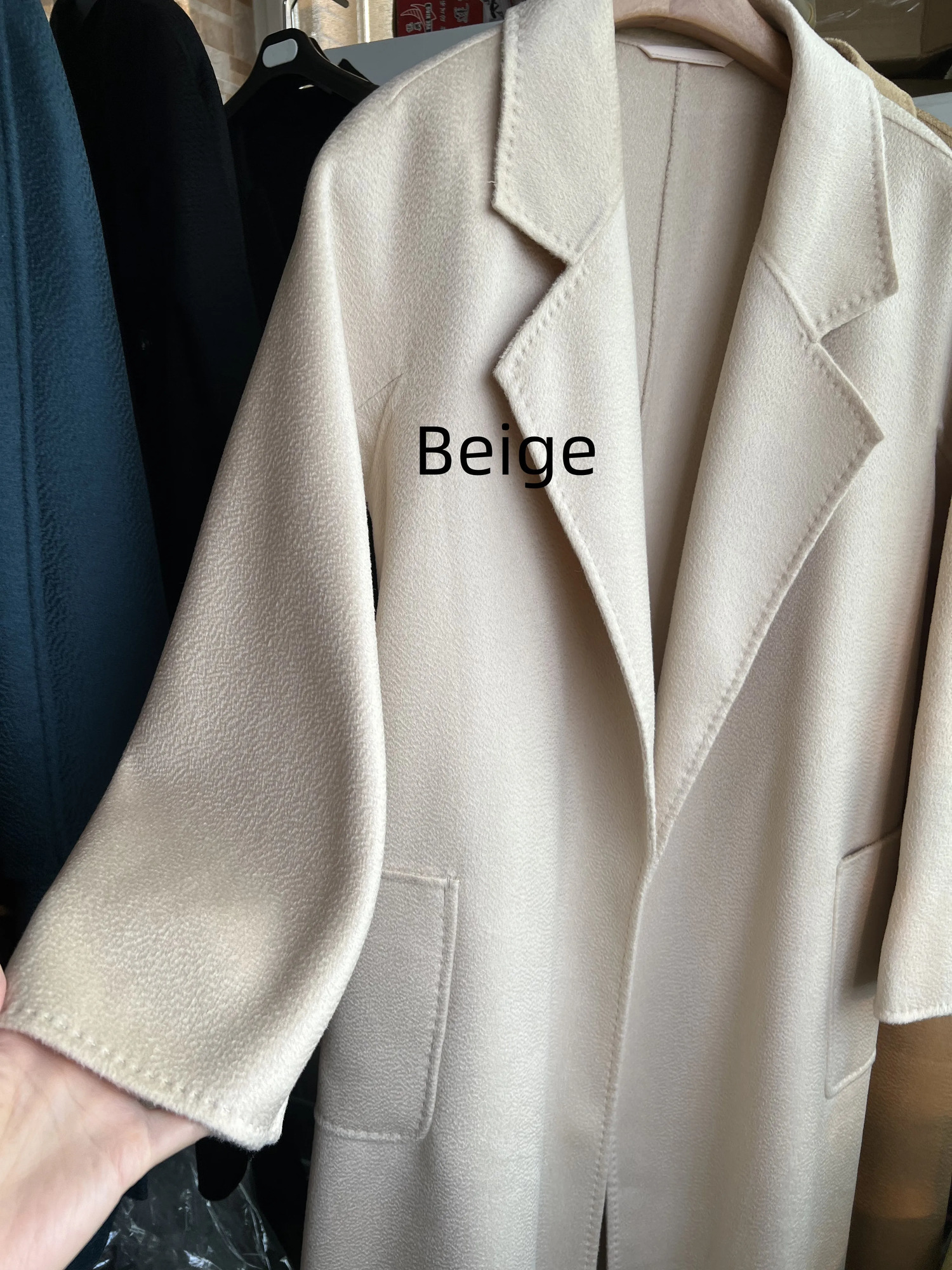 SPECIAL OFFER Cashmere Coat Female Winter MidLength Corrugated Black Wool Woman Autumn Casual Fashion Beige 250825