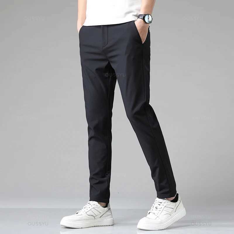 Mingyu Brand Spring Summer Stretch Pants Men Thin Elastic Waist Business Straight Classic Solid Color Black Casual Trousers Male W250826