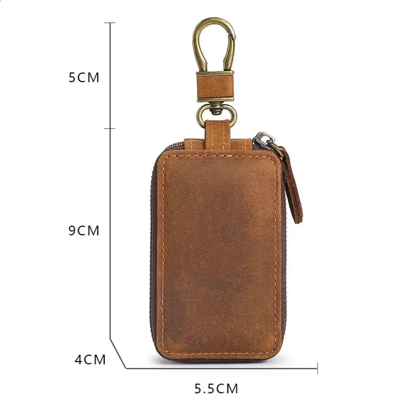 Unisex Business Gift Cow Genuine Leather Base Fashion Small Bags Purse Case Office Use Black Multifunction Key Pack Holders