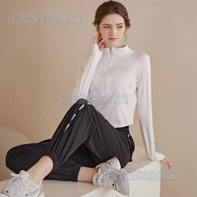 2025 New Halfzip Yoga Shirt for Women Long Sleeve Sports Top Slim Fit Autumn Running Short Fitness Shirt H250825 GR0U