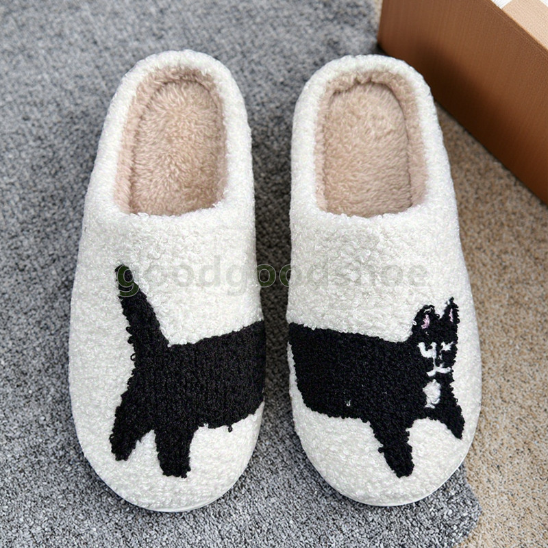 cute warm winter designer slides soft comfortable slippers mens womens cotton animal cartoon cozy house indoor shoes size 36-45