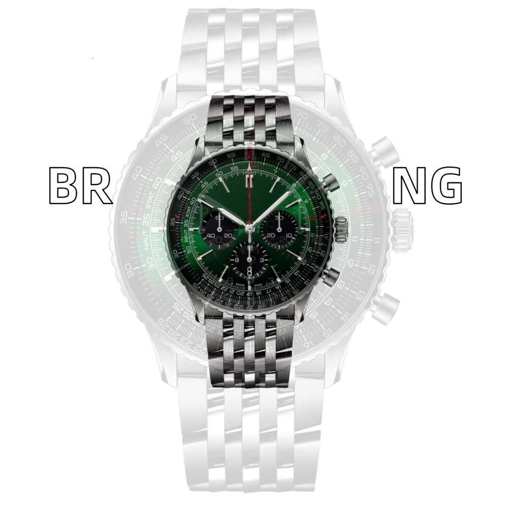 Designer Mens Briebreiting Watch Man Watch High Quality Navitime Chronograph Blue Dial Leather Bands Watch Movement Automatic/Quartz Watch 960d1