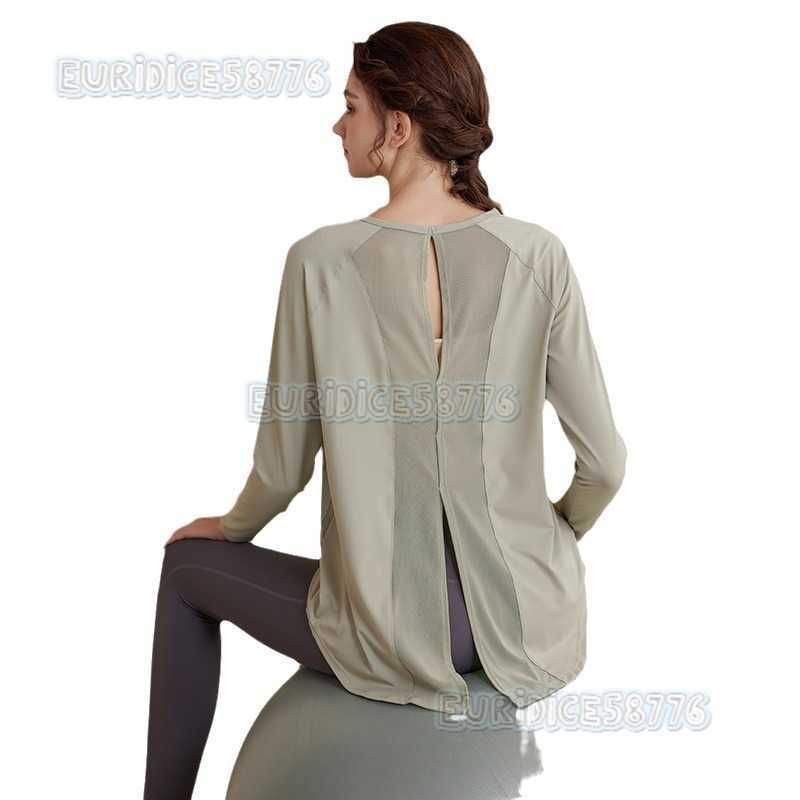 2025 New Highend Sports Top for Women Quickdry Running Yoga Shirt Loose Pilates Training Long Sleeve Tshirt H250825